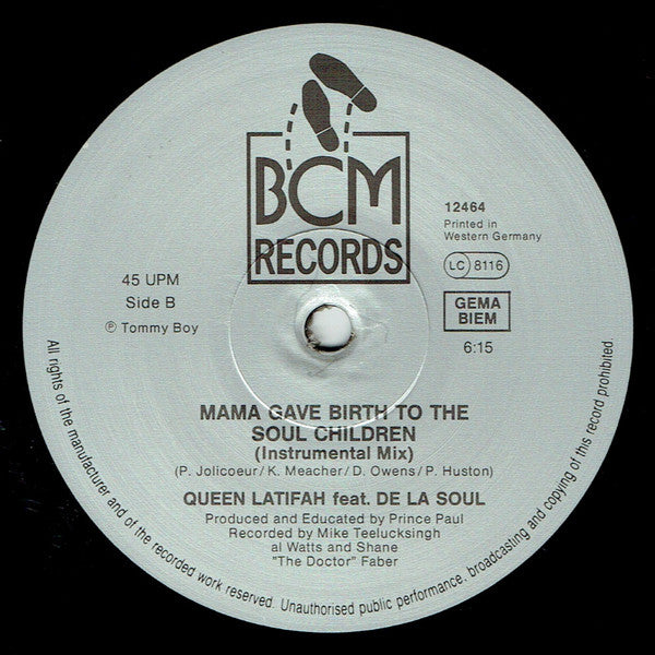 Queen Latifah Featuring De La Soul : Mama Gave Birth To The Soul Children (12")