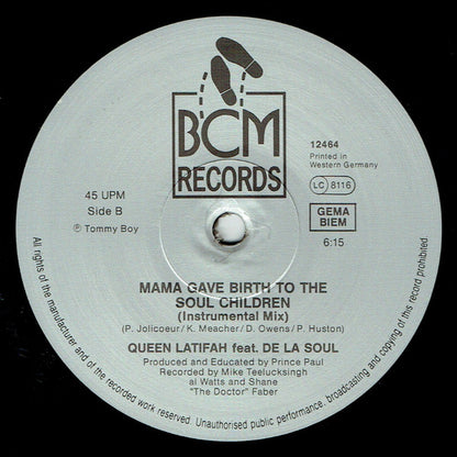 Queen Latifah Featuring De La Soul : Mama Gave Birth To The Soul Children (12")