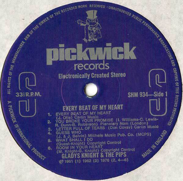 Gladys Knight And The Pips : Every Beat Of My Heart (LP, Comp)
