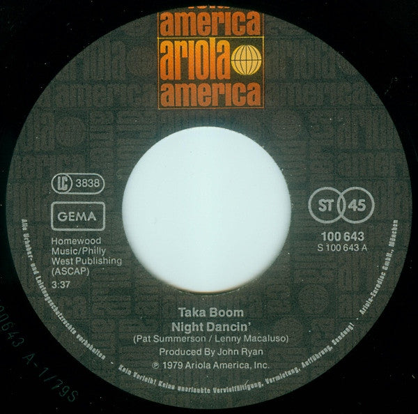 Taka Boom : Night Dancin' (7", Single)