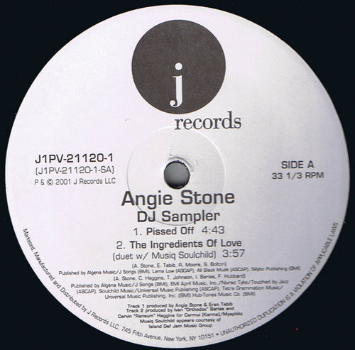 Angie Stone : DJ Sampler (12", Smplr)