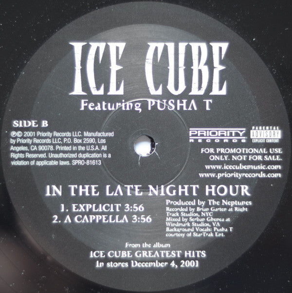 Ice Cube Featuring Pusha T : In The Late Night Hour (12", Promo)