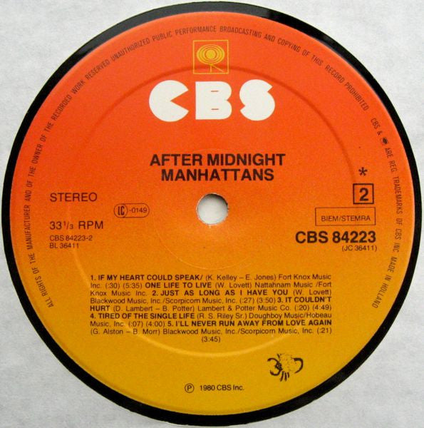 Manhattans : After Midnight (LP, Album)