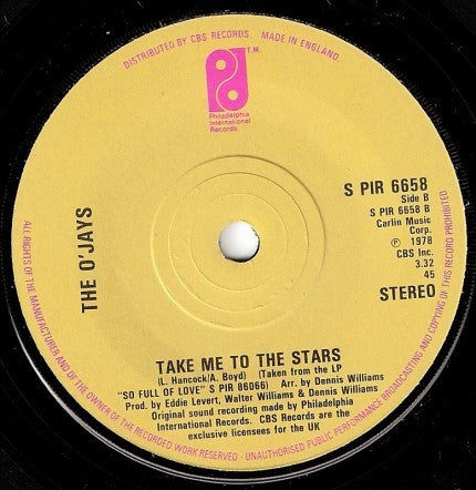 The O'Jays : Brandy (7", Single, Sol)