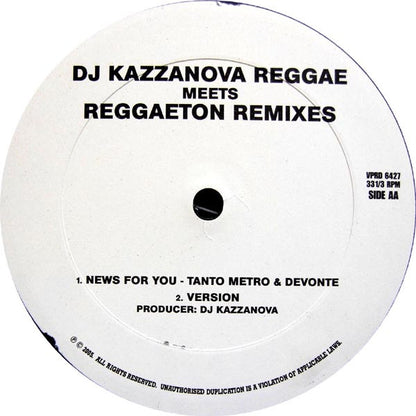 Dj Kazzanova : Reggae Meets Reggaeton Remixes (12", Promo)