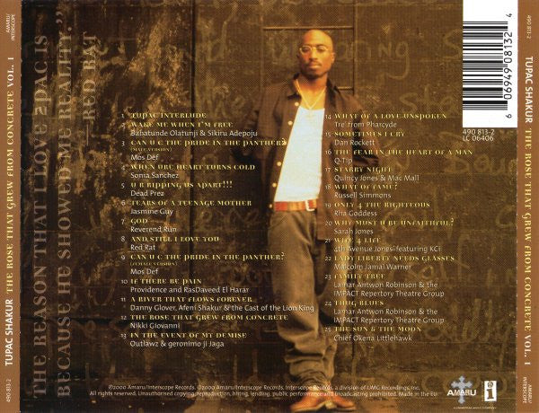 Tupac Shakur - The Rose That Grew From Concrete Volume 1 (CD, Comp)