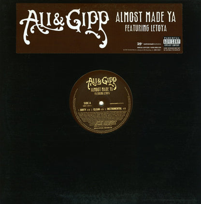 Ali & Gipp Featuring Letoya - Almost Made Ya (12", Promo)