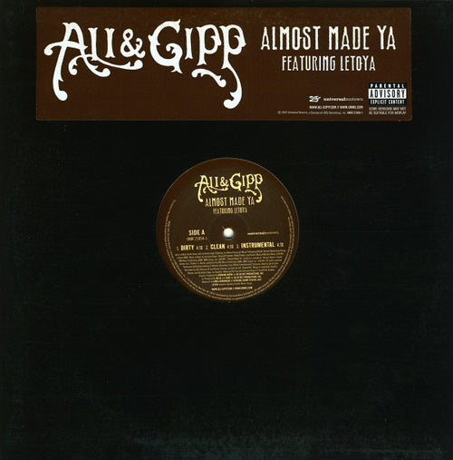 Ali & Gipp Featuring Letoya - Almost Made Ya (12", Promo)
