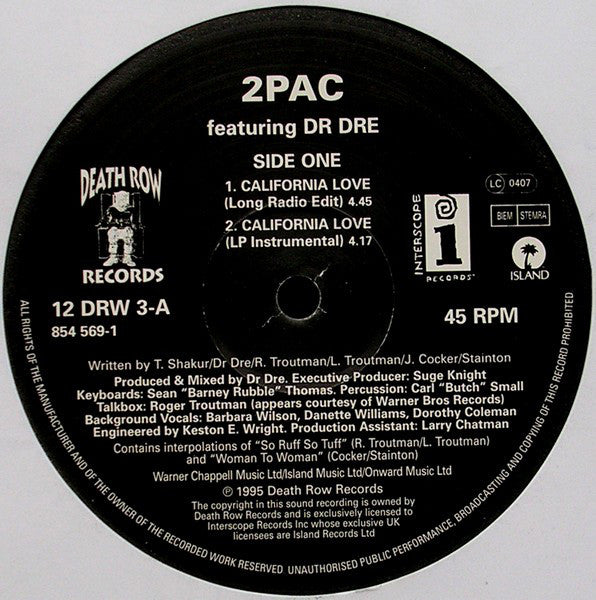 2Pac - California Love (12")