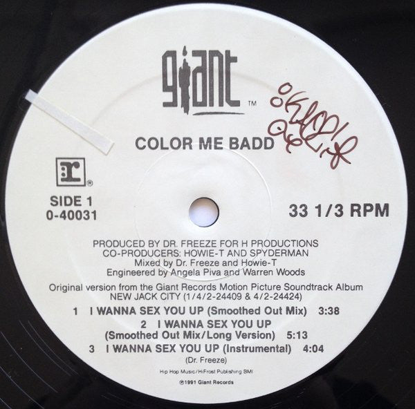 Color Me Badd - I Wanna Sex You Up (12", Maxi)