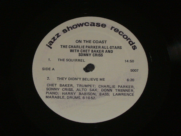 Charlie Parker, Chet Baker, Sonny Criss : On The Coast (LP, Album)