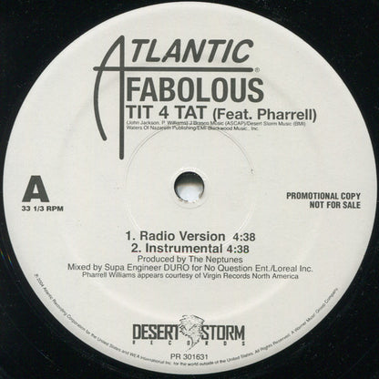 Fabolous : Tit 4 Tat (12", Promo)