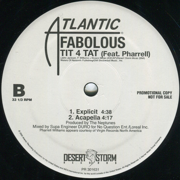 Fabolous : Tit 4 Tat (12", Promo)