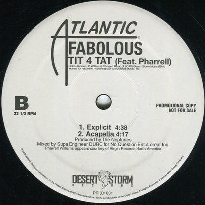 Fabolous : Tit 4 Tat (12", Promo)