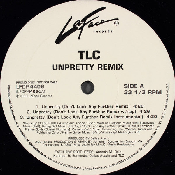 TLC - Unpretty Remix (12", Promo)
