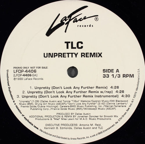 TLC - Unpretty Remix (12", Promo)
