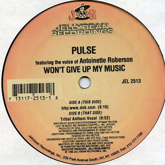 Pulse (3) Featuring The Voice Of Antoinette Roberson : Won't Give Up My Music (12")