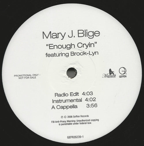 Mary J. Blige - Enough Cryin (12", Promo)