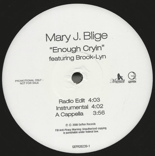 Mary J. Blige - Enough Cryin (12", Promo)