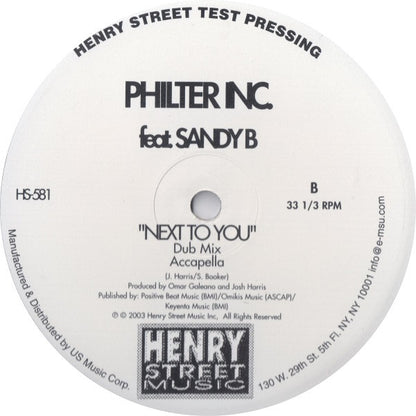Philter Inc. Feat. Sandy B - Next To You (12", TP)