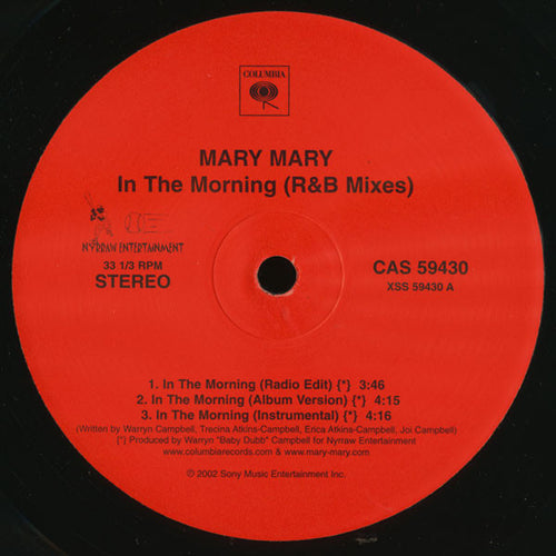 Mary Mary - In The Morning (R&B Mixes) (12")
