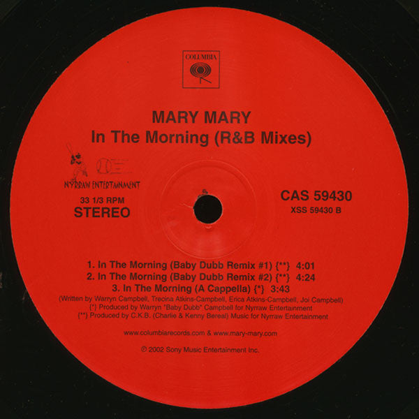 Mary Mary - In The Morning (R&B Mixes) (12")