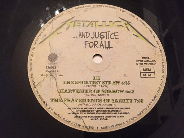 Metallica : ...And Justice For All (2xLP, Album)