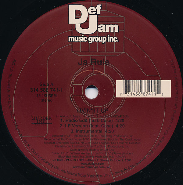 Ja Rule - Livin' It Up (12", Single)