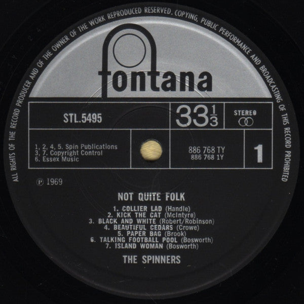 The Spinners : Not Quite Folk (LP, Album)
