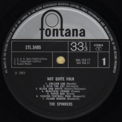 The Spinners : Not Quite Folk (LP, Album)
