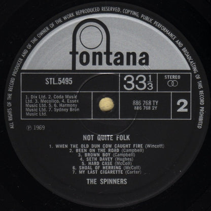 The Spinners : Not Quite Folk (LP, Album)