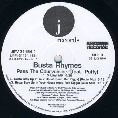 Busta Rhymes Featuring P. Diddy And Pharrell Williams : Pass The Courvoisier Part II (12", Single, Promo)