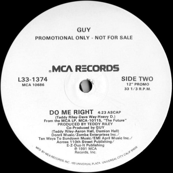 Guy : Do Me Right (12", Single, Promo, Glo)