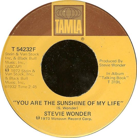 Stevie Wonder : You Are The Sunshine Of My Life / Tuesday Heartbreak (7", Single)