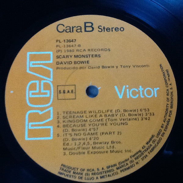 David Bowie : Scary Monsters (LP, Album)