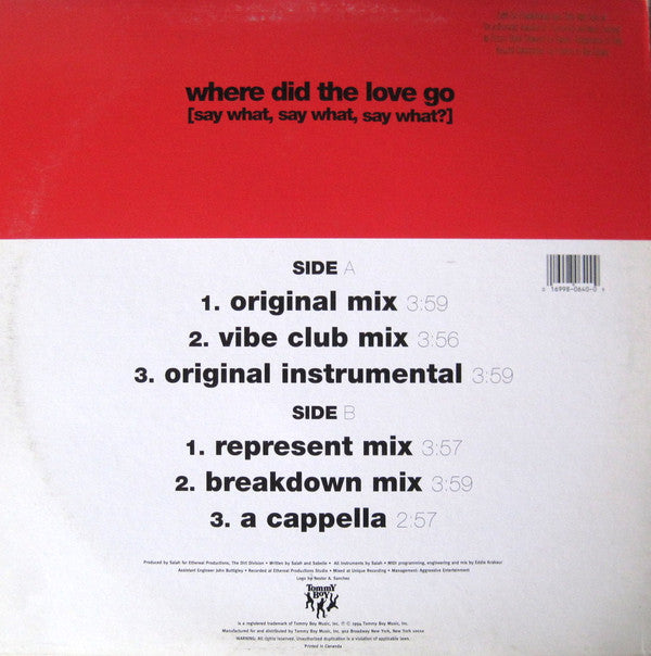 Sabelle - Where Did The Love Go (Say What, Say What, Say What)? (12", Promo)