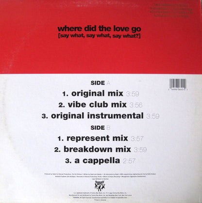 Sabelle - Where Did The Love Go (Say What, Say What, Say What)? (12", Promo)