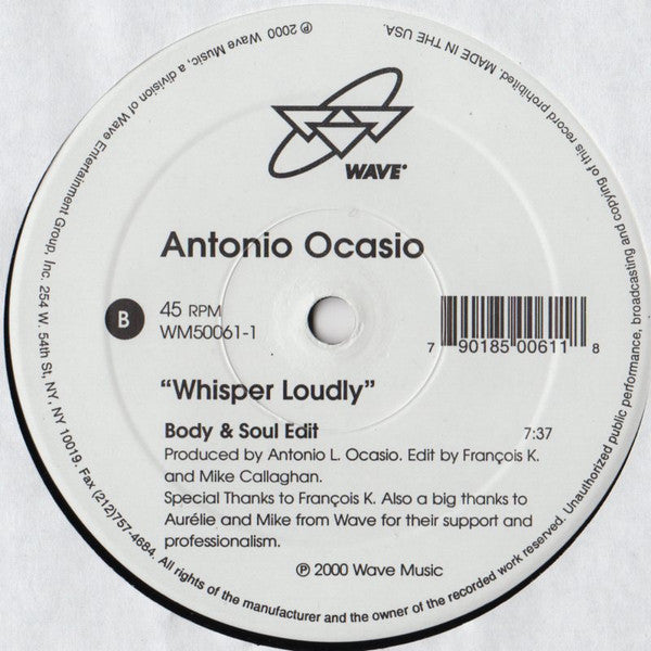 Antonio Ocasio - Whisper Loudly (12")