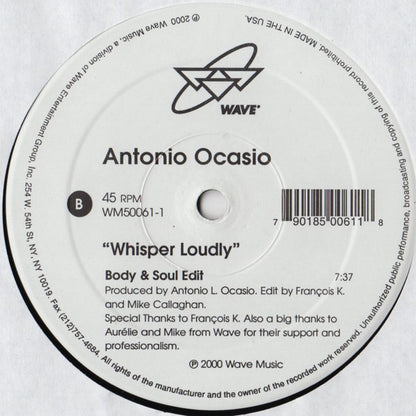 Antonio Ocasio - Whisper Loudly (12")