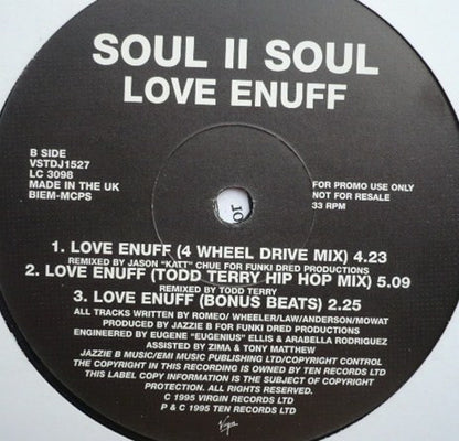 Soul II Soul : Love Enuff (12", Promo)