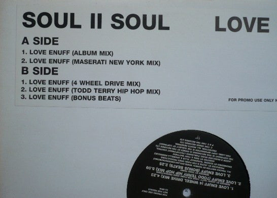 Soul II Soul : Love Enuff (12", Promo)