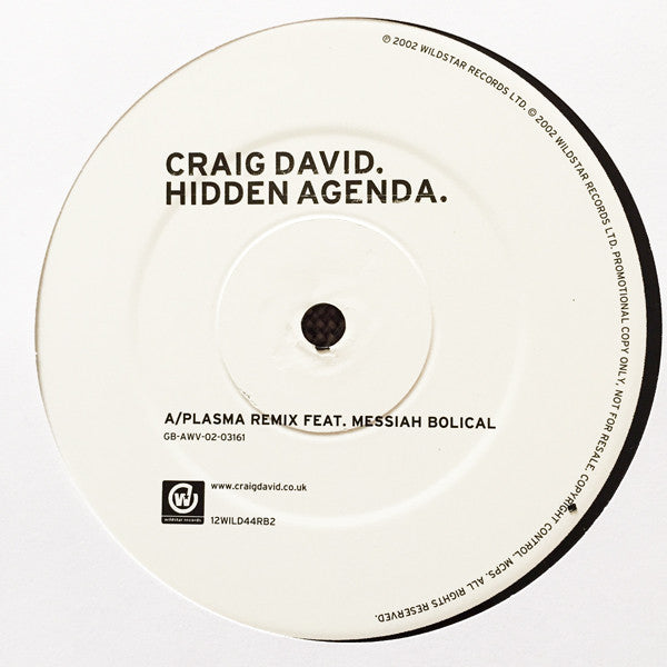 Craig David - Hidden Agenda (12", Promo)