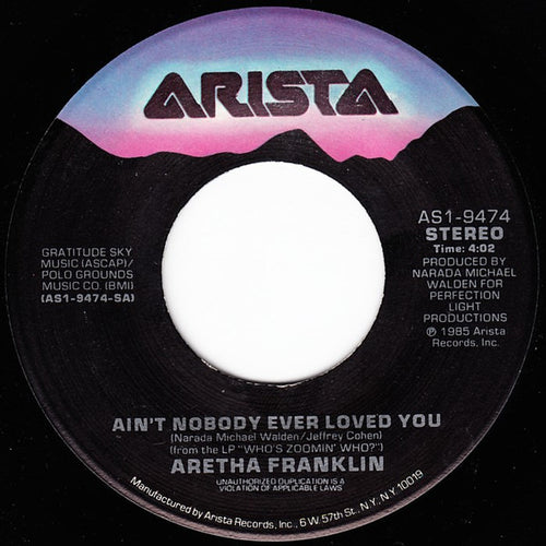Aretha Franklin : Ain't Nobody Ever Loved You (7", Single, Spe)