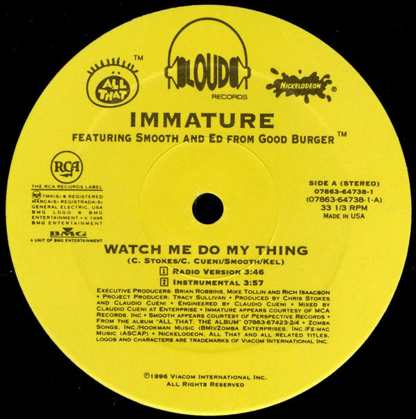 Immature Featuring Smooth And Ed From Good Burger - Watch Me Do My Thing (12", Single)