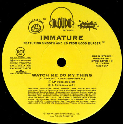 Immature Featuring Smooth And Ed From Good Burger - Watch Me Do My Thing (12", Single)