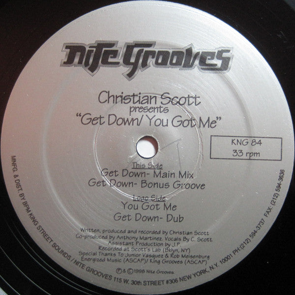 Christian Scott - Get Down / You Got Me (12")