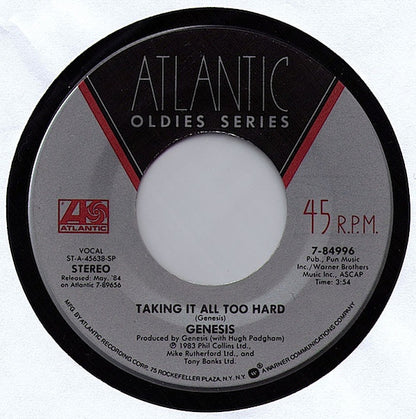 Genesis : Taking It All Too Hard / That's All (7", Single, SP )