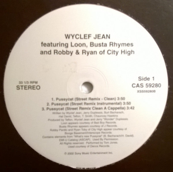 Wyclef Jean Featuring Loon, Busta Rhymes & Robby Pardlo & Ryan Toby : Pussycat (12", Promo)