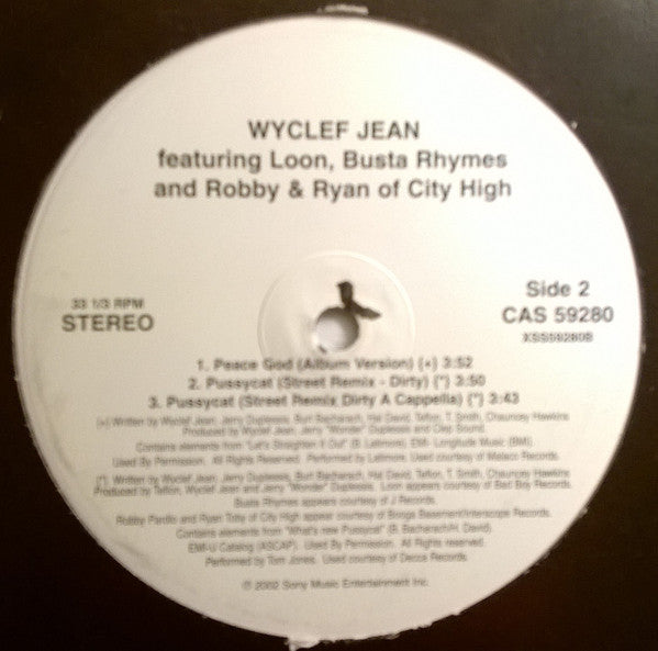 Wyclef Jean Featuring Loon, Busta Rhymes & Robby Pardlo & Ryan Toby : Pussycat (12", Promo)