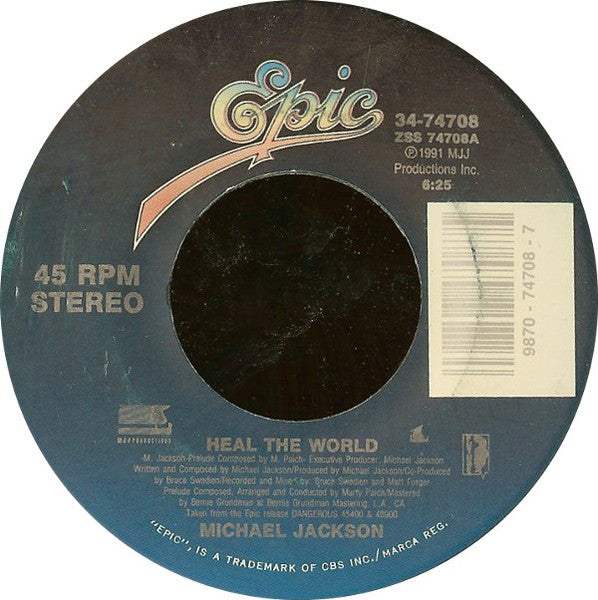 Michael Jackson : Heal The World (7")